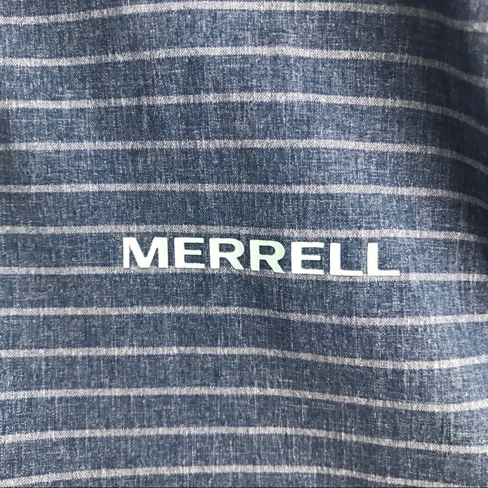 Merrell Blue Pinstriped Performance Zip Up Jacket - Picture 6 of 7